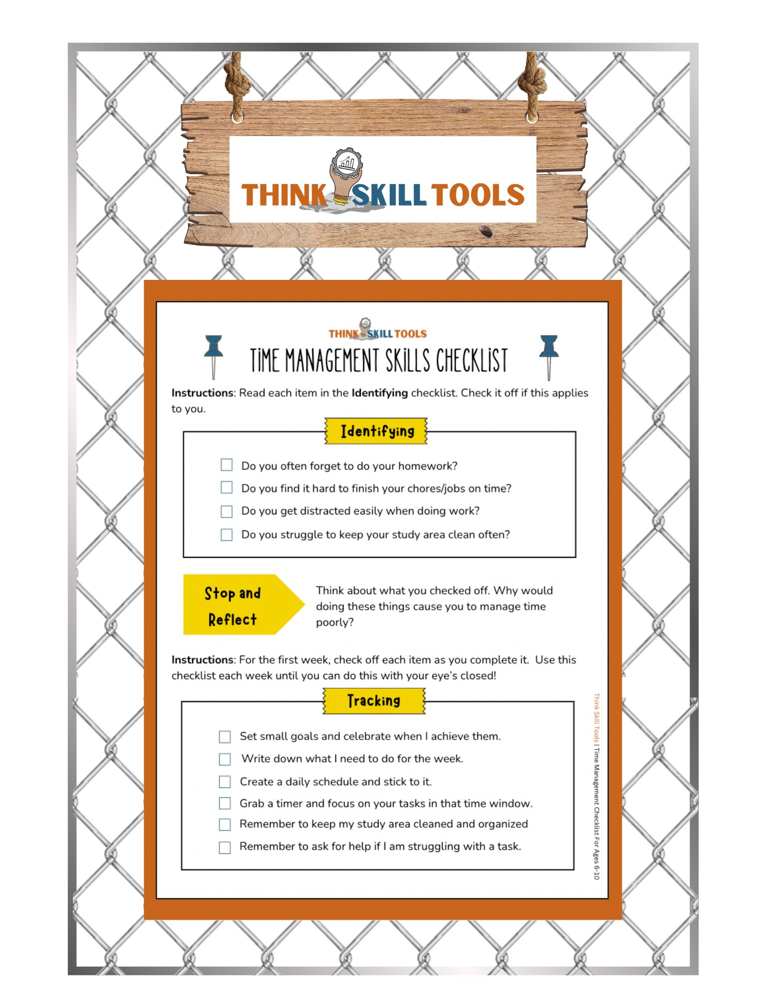 Time Management Checklist (Age 6-10)