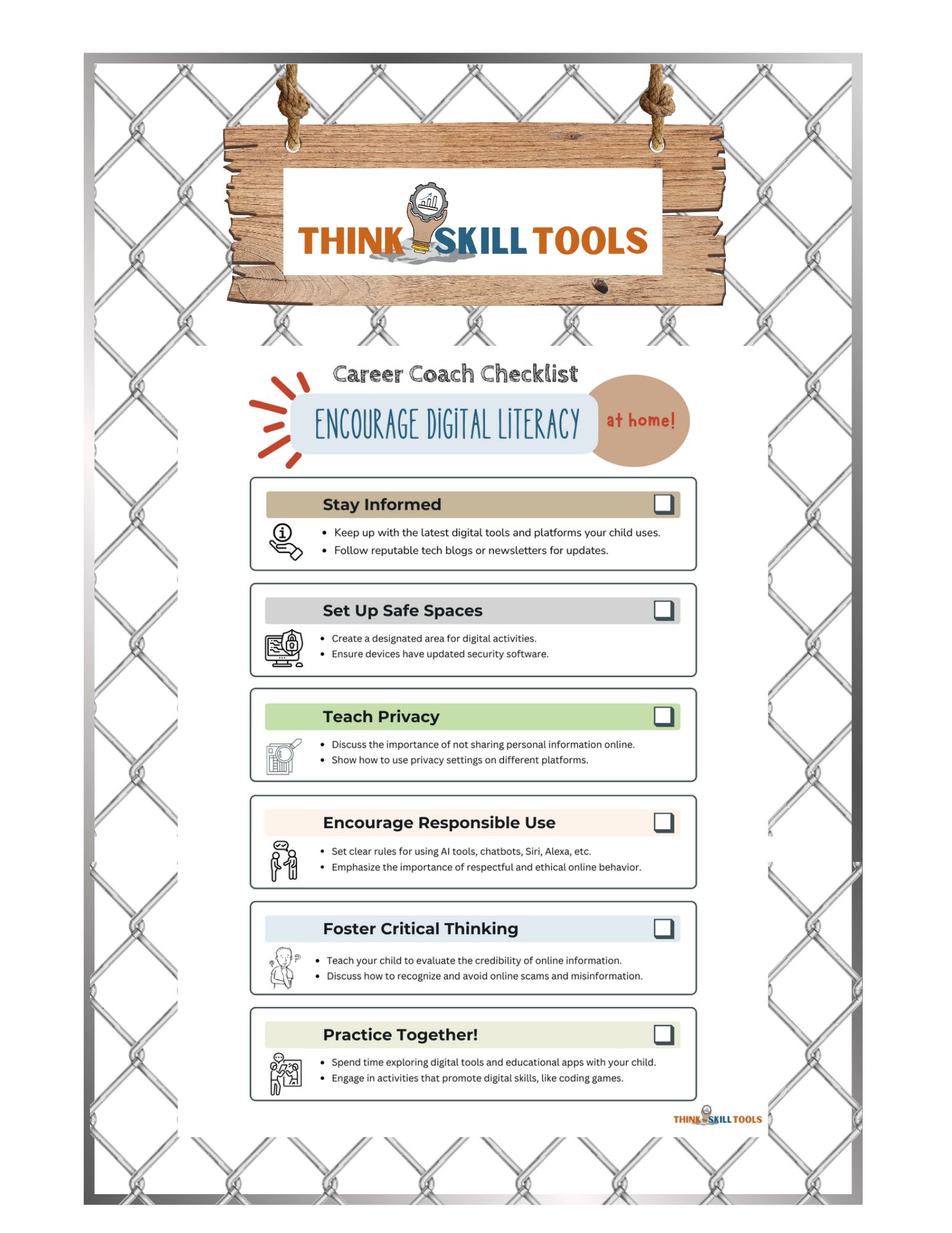 Checklist -  Digital Literacy At Home