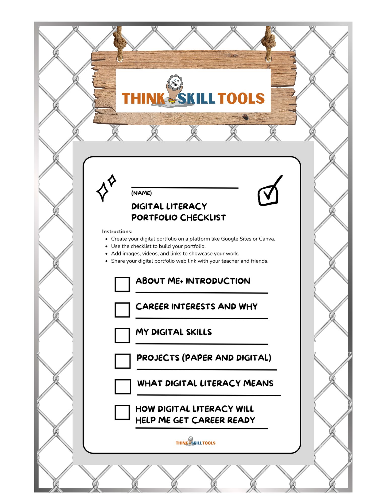 Checklist -  Digital Literacy Portfolio