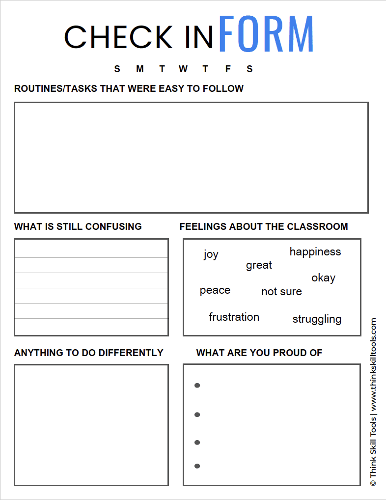 Class Management Project Check In Form